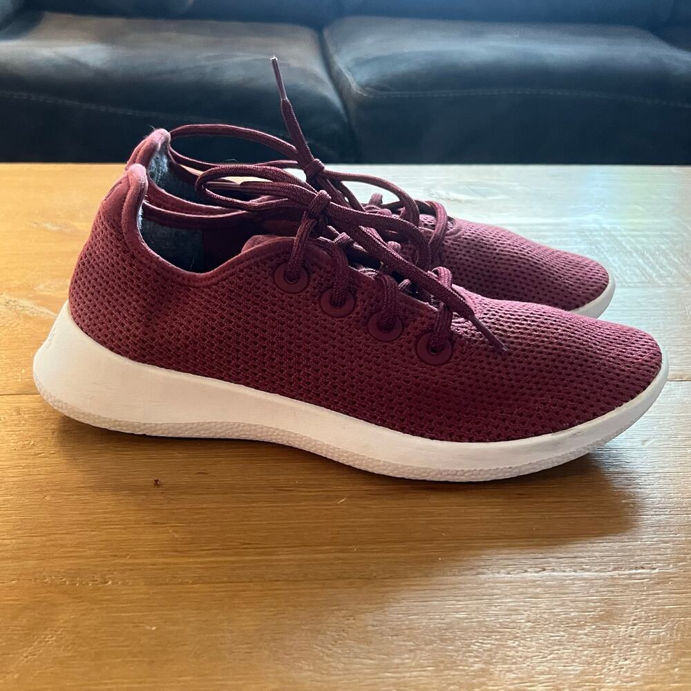 Allbirds Women’s Tree Runners Burgundy Red Sneakers Size 9 US / 39 EU - Picture 5 of 8